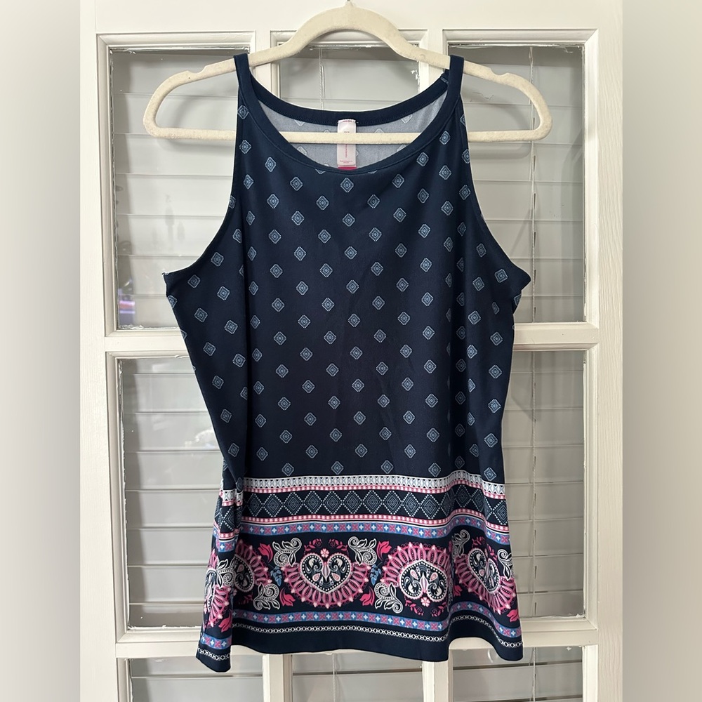 No Boundaries Women's Juniors XL (15-17) Blue Hi Neck Tank Top | SKU 0584